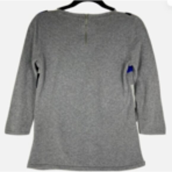 🧡3/15 Liz Claiborne Geometric Color Block Blue/Black/Gray Sweater Women's M - Picture 2 of 8
